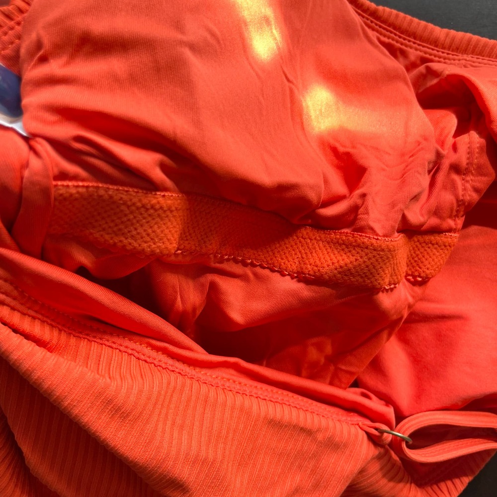 Andie The Longline Tank Tankini In Ribbed Siren Orange Size Small New - Picture 9 of 10